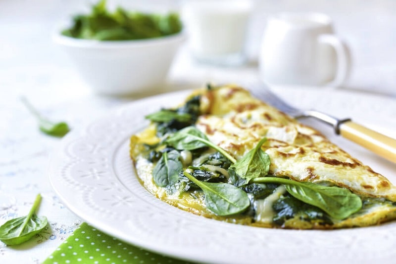 tortilla-de-espinacas-y-queso-fresco. Recetas altas en calcio